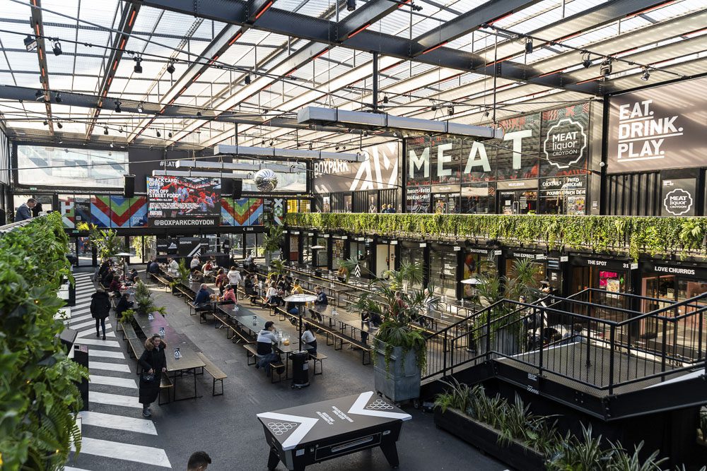 Inside Boxpark a food and drink market in London who have announced a new launch in Liverpool Baltic Triangle