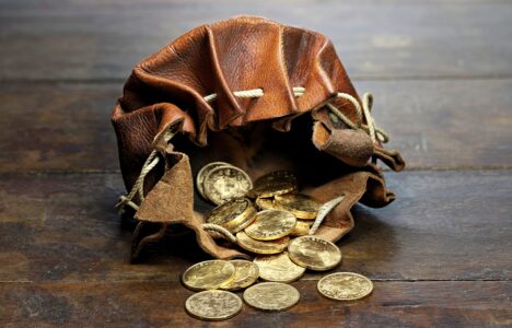 A bag of coins