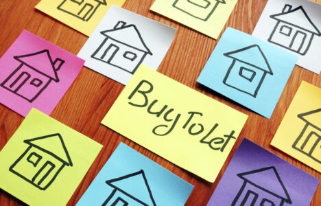 Text 'Buy to Let' on sticky notes