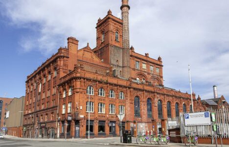 Exterior view of The Brewery Tap pub in Baltic Triangle, Liverpool during daytime