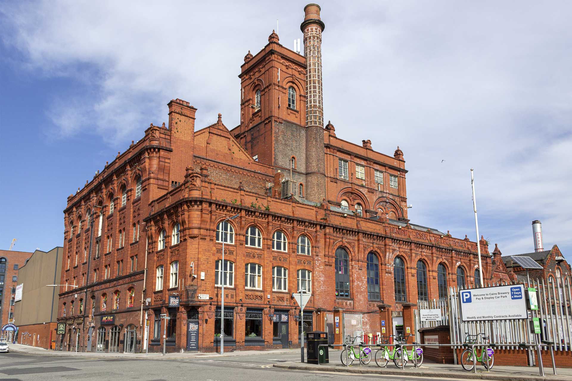 Exterior view of The Brewery Tap pub in Baltic Triangle, Liverpool during daytime