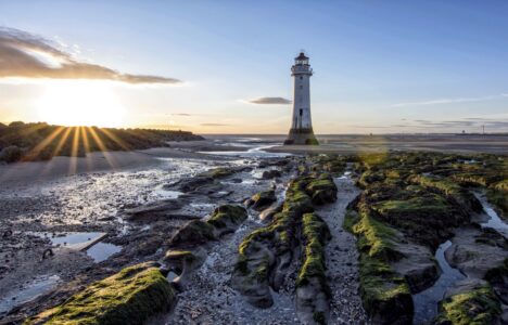 Perch Rock Lighthouse Sunset - New Brighton Wirral Merseyside UK