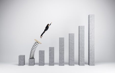 Property investor flying to top of growing chart represnting boost to rental demand