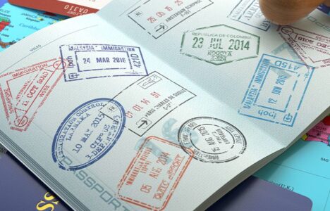 Passport with stamps