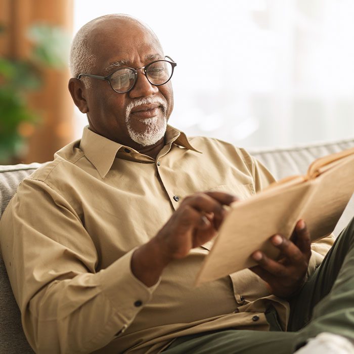 A person reading a book