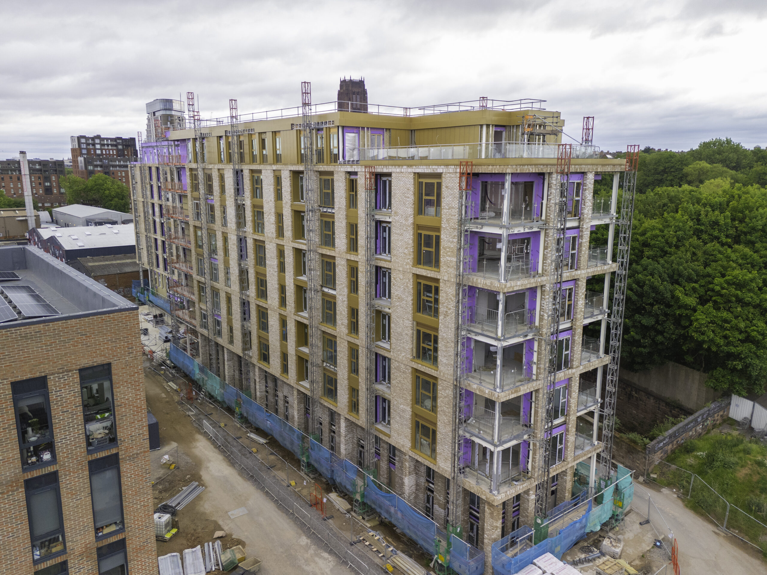 Image showing construction progress made at site of Central Park Liverpool