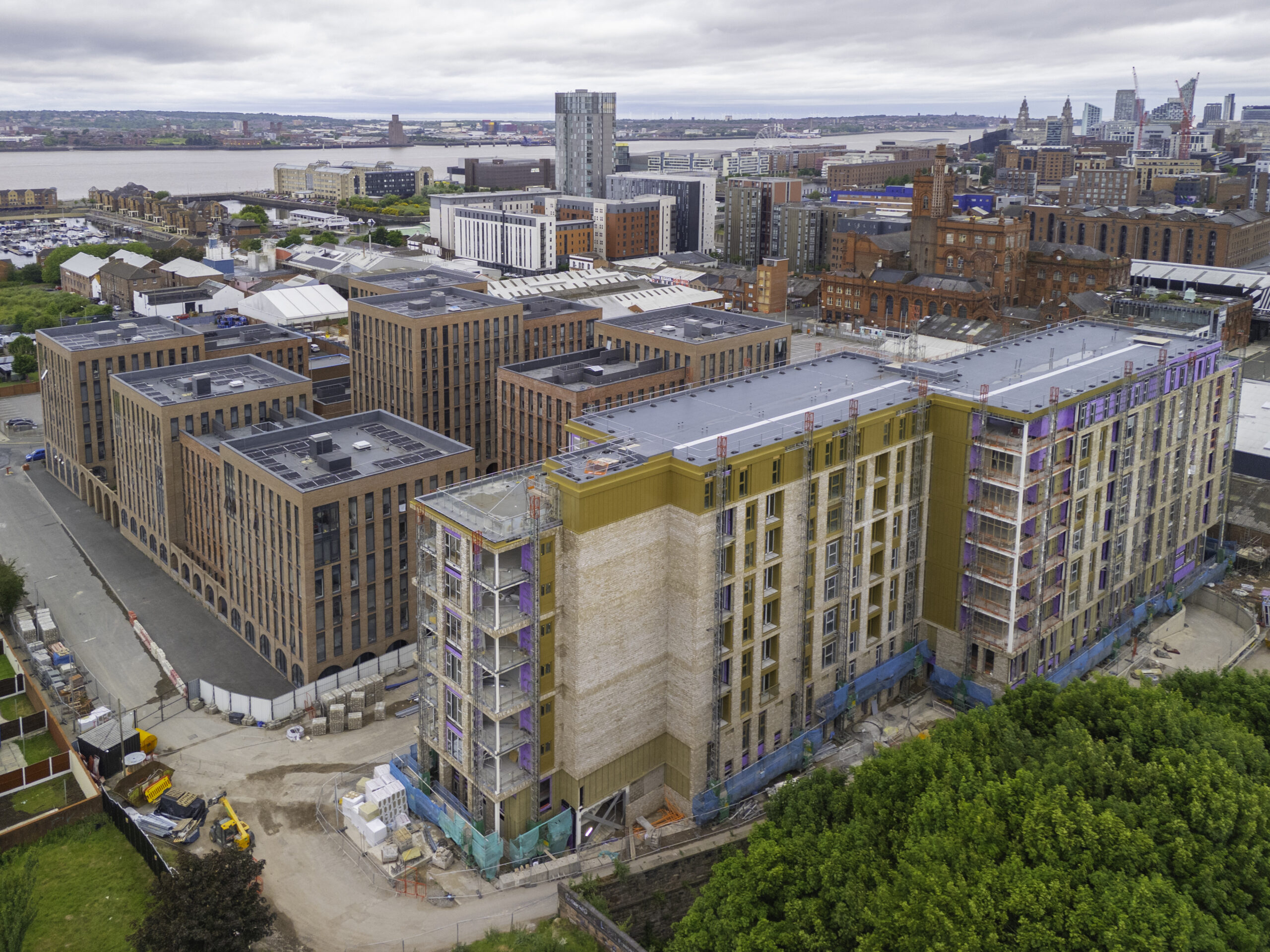 Image showing construction progress made at site of Central Park Liverpool