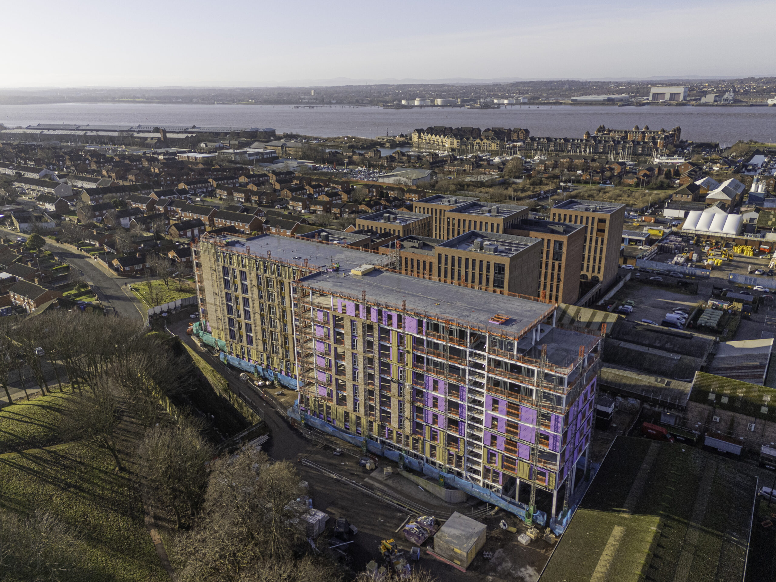 Construction progress at Central Park development Liverpool