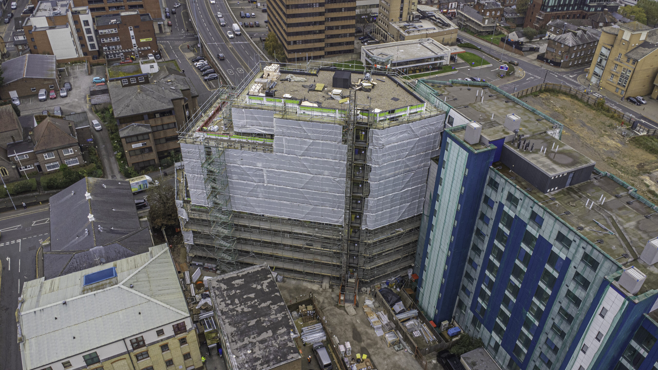 Image showing construction progress at the Hive Luton development