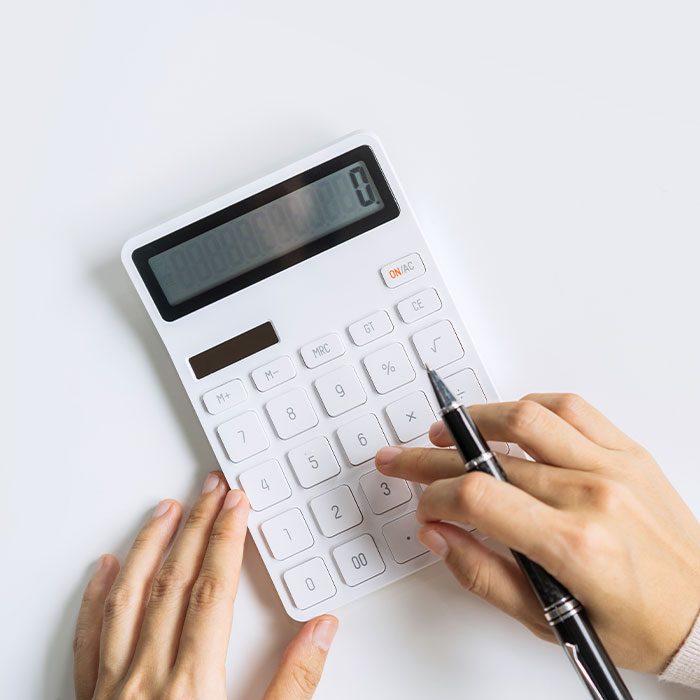 Hand dialling a calculator