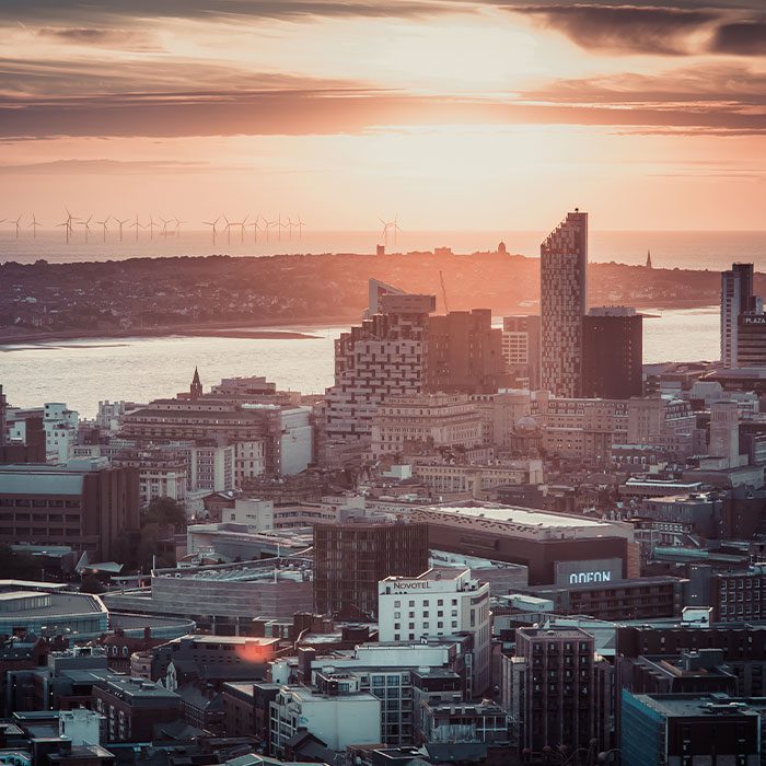 Aerial View of Liverpool City Centre