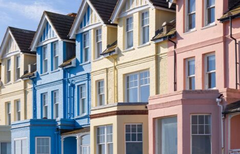 Colourful buildings in the UK
