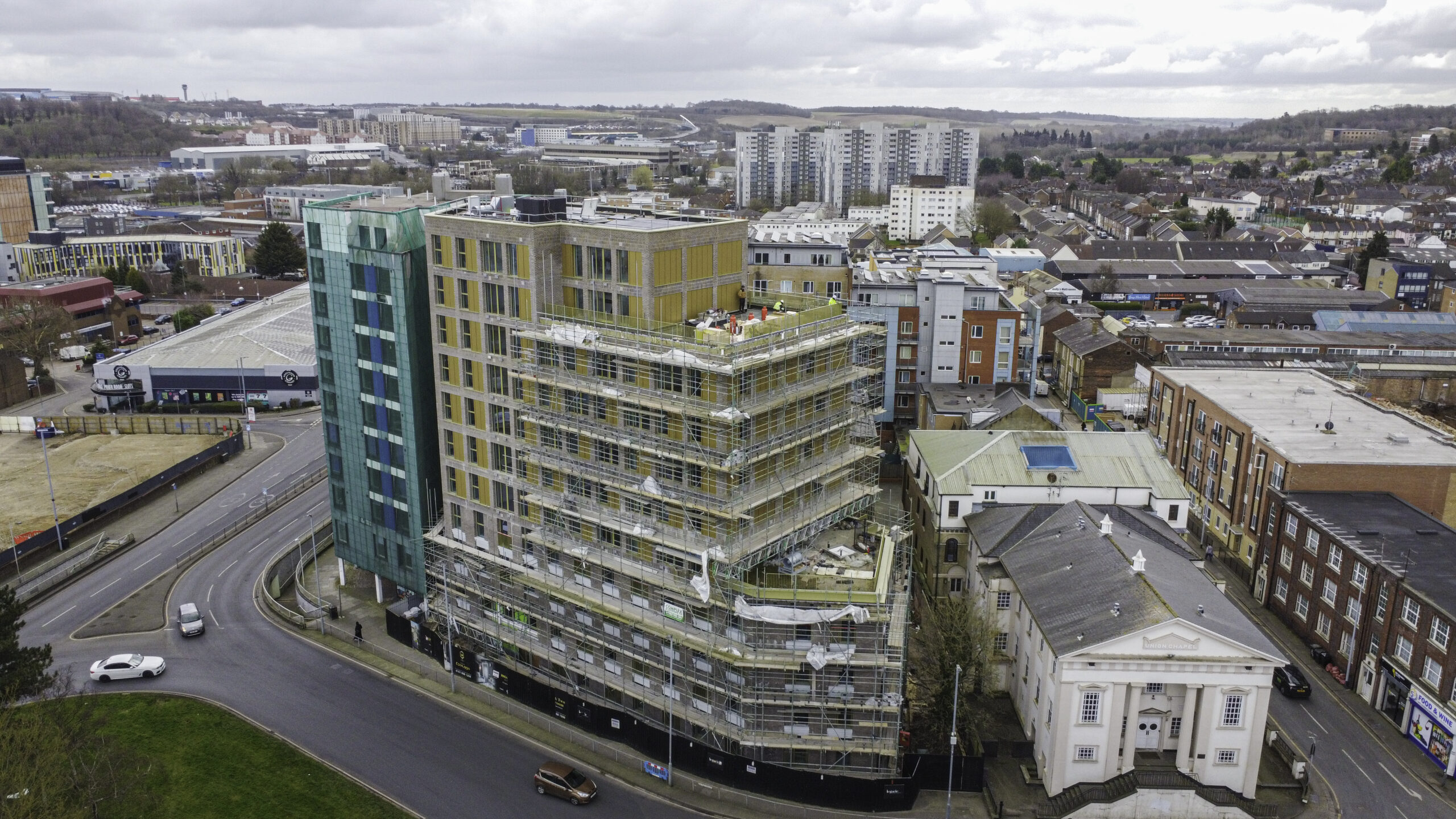 Construction progress photo for the Hive Luton