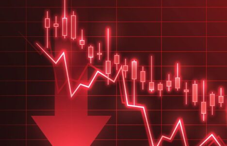 Red arrow and data goes down