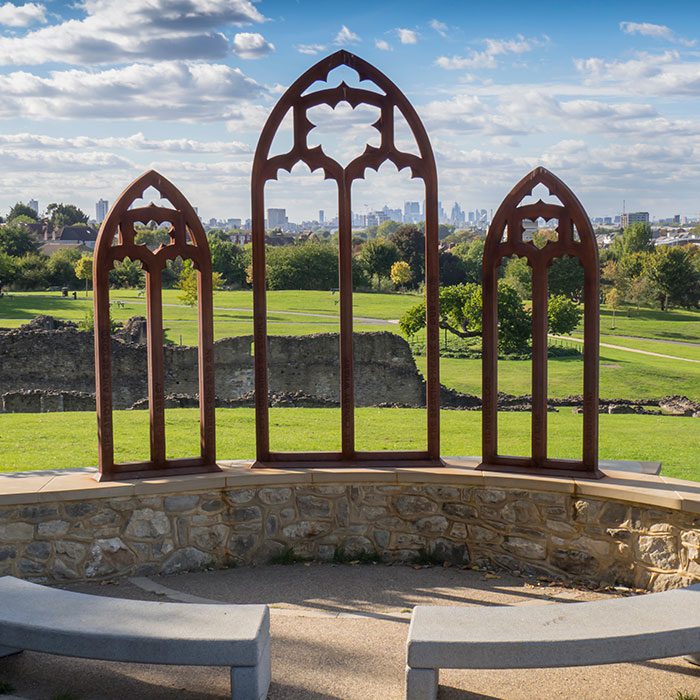 View towards central London, UK, England, London, Abbey Woods, Lesnes Abbey
