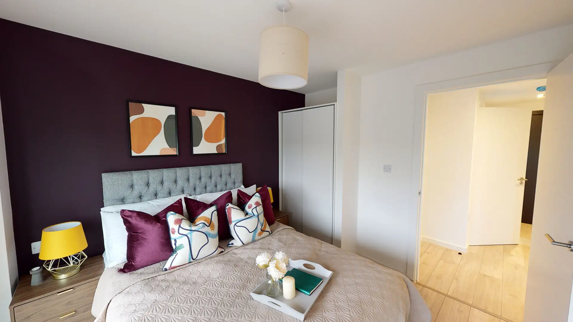 Poets Place bedroom in 1-bed unit