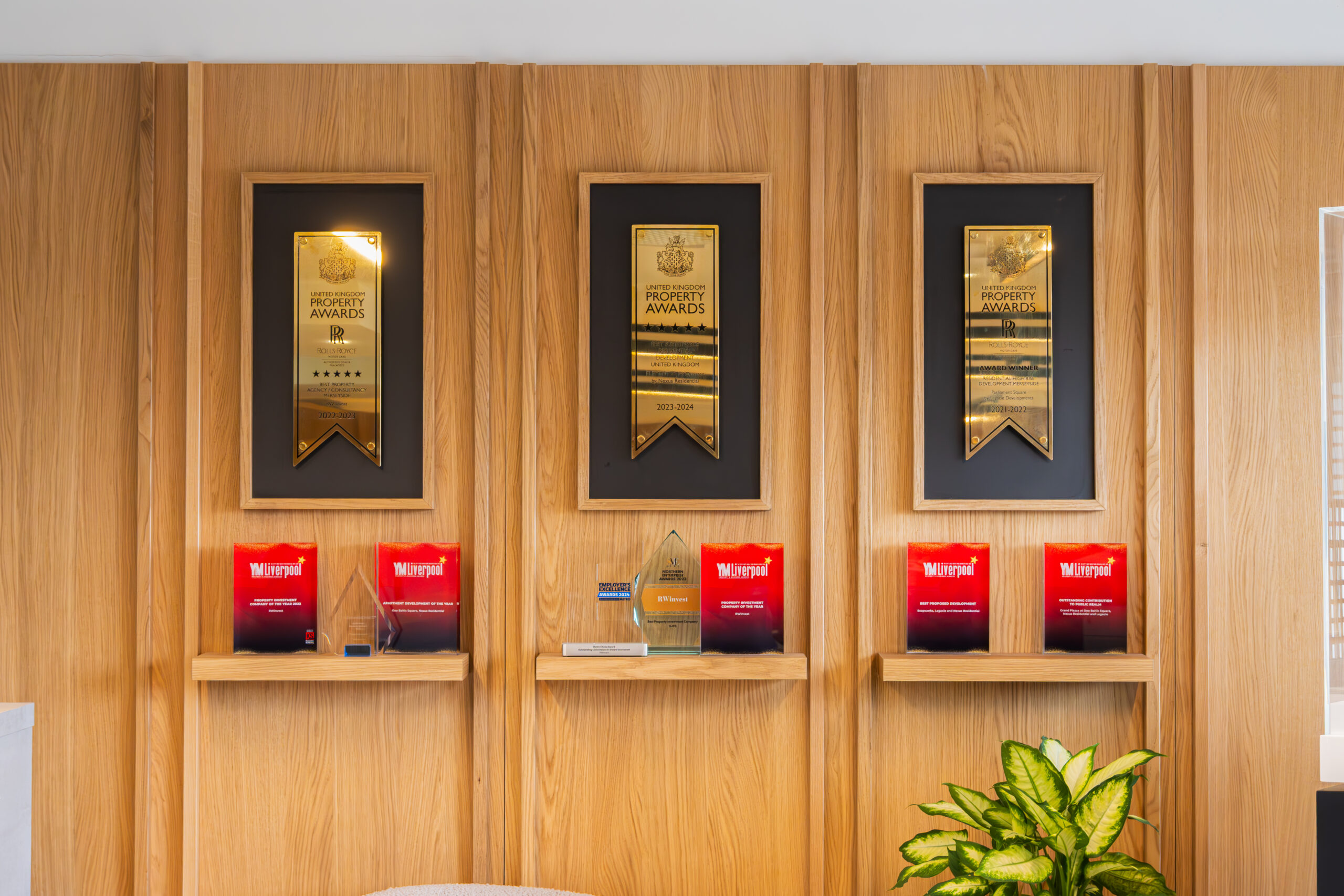 RWinvest office showing awards display