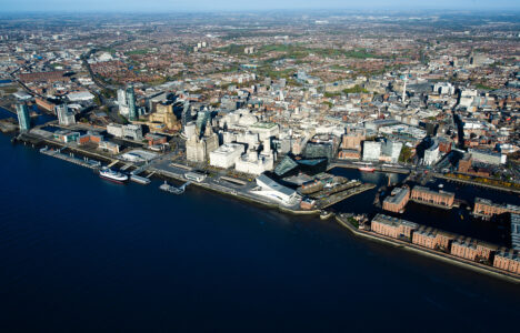 Aerial View Image of Liverpool Docks and