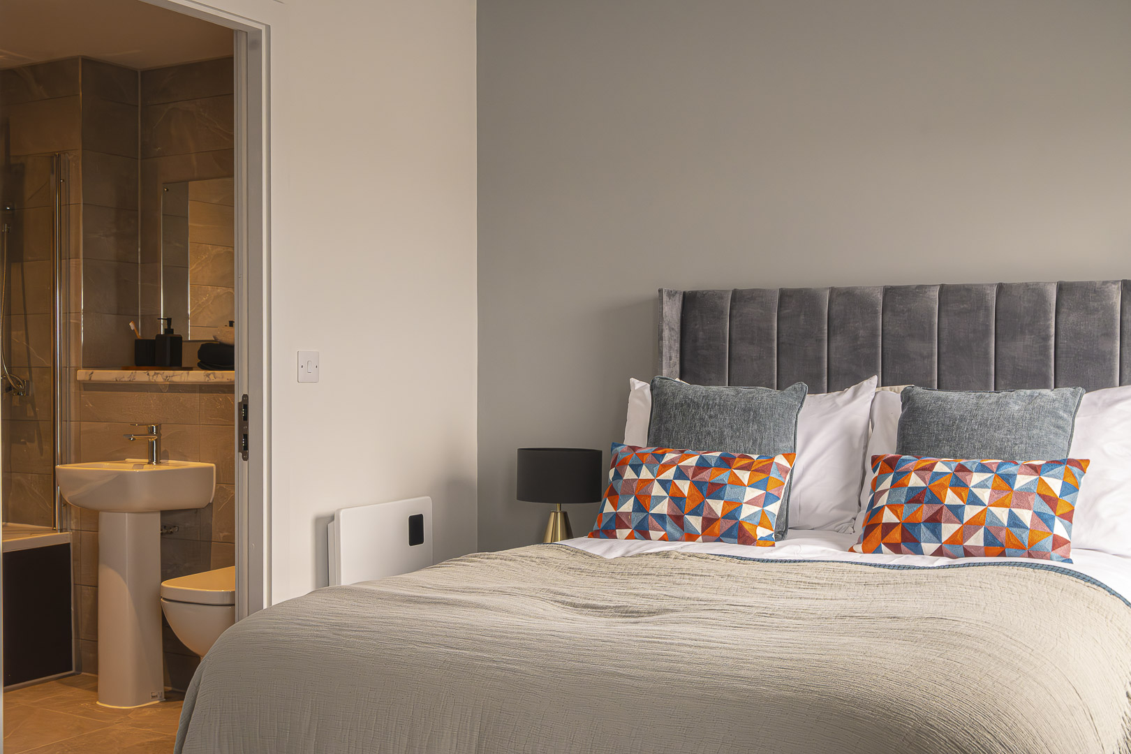 Interior image showing completed apartment in Merchant's Wharf Manchester development