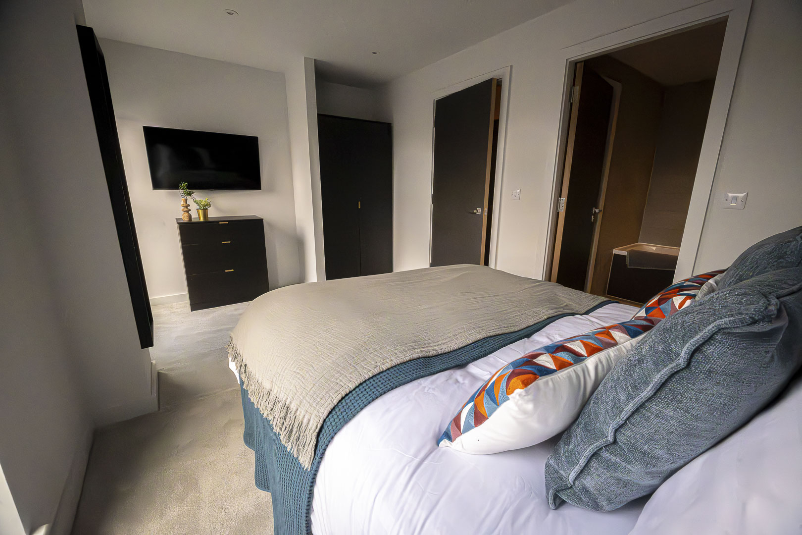 Interior image showing completed apartment in Merchant's Wharf Manchester development