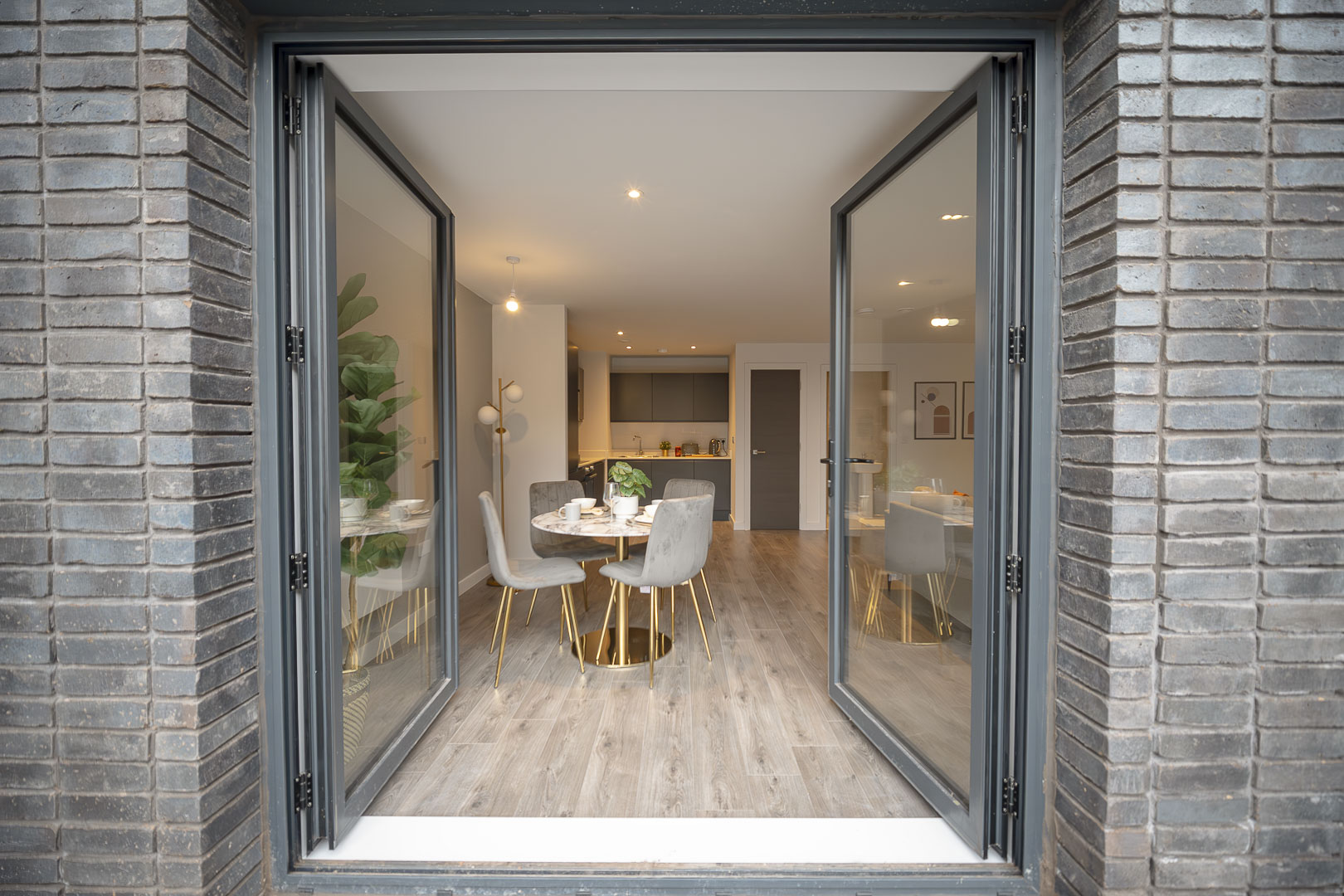 Interior image showing completed apartment in Merchant's Wharf Manchester development