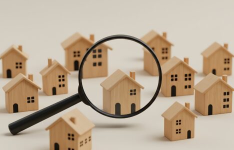 Magnifying Glass Focuses on Wooden Toy House