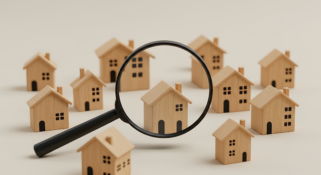 Magnifying Glass Focuses on Wooden Toy House