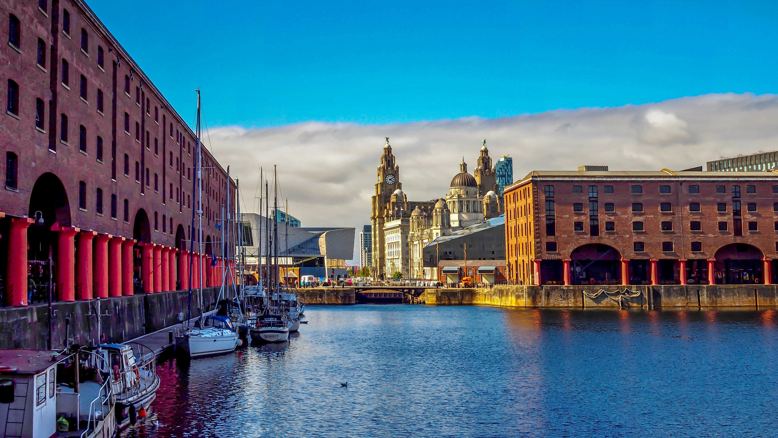 Buildings and the River Mersey at the Liverpool Albert Dock