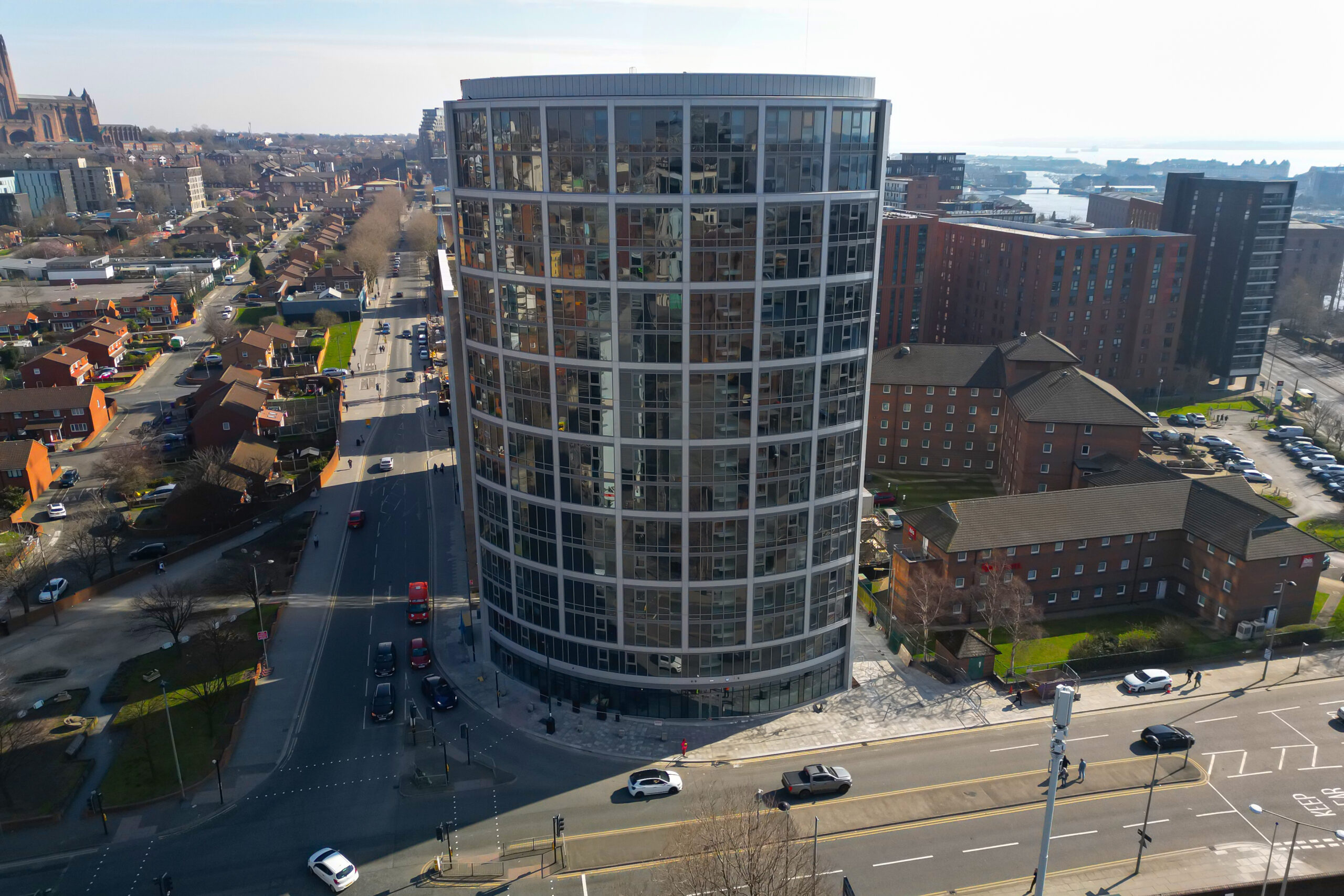 exterior Image of completed property development, One Park Lane in Liverpool
