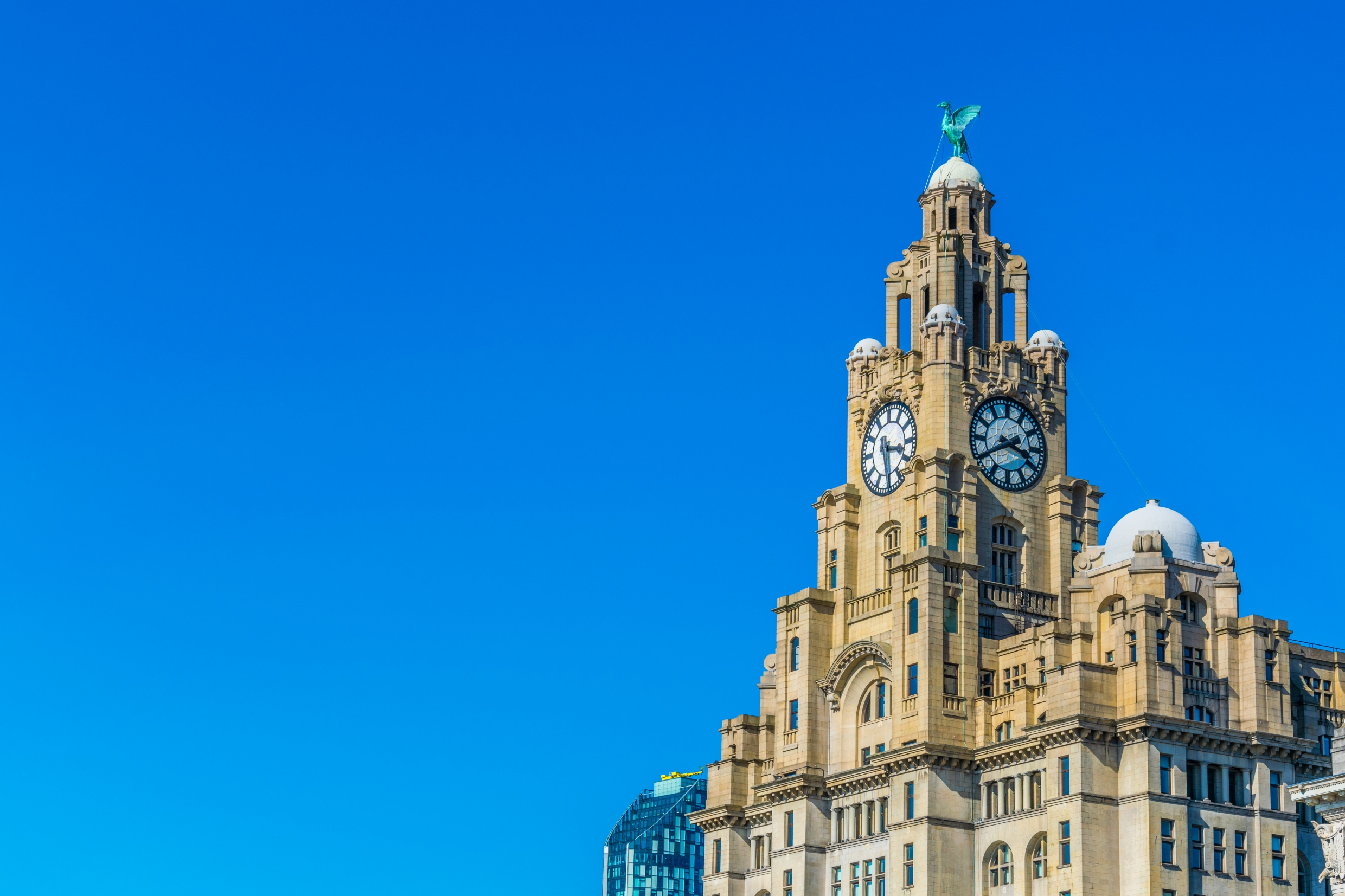 The Royal Liver Building against a blue sky