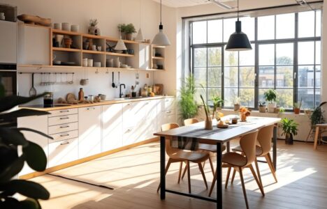 beautiful modern kitchen interior design in apartment