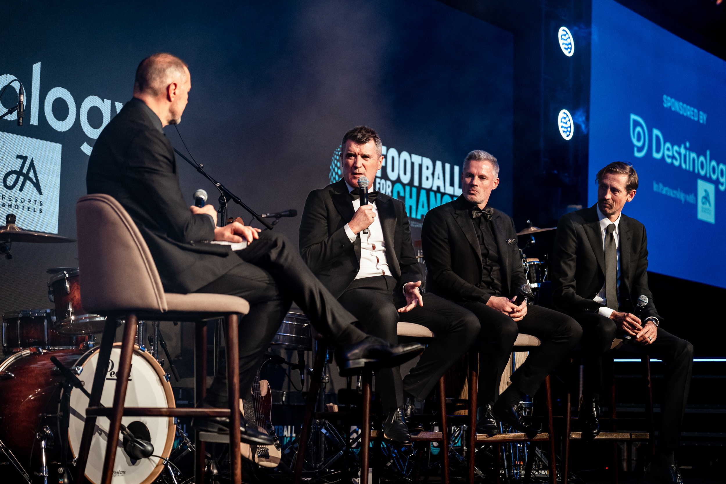 Football For Change gala - panel discussion with Jamie Carragher, Roy Keane and Peter Crouch