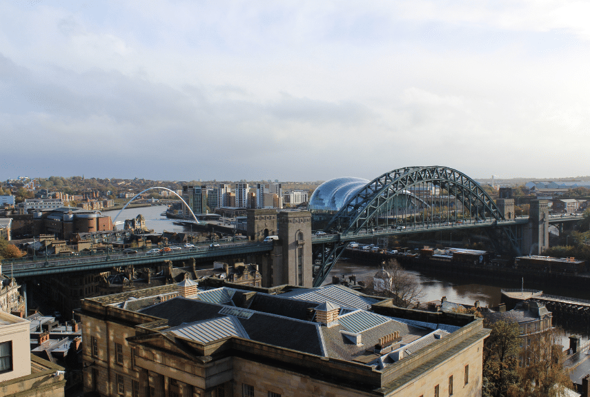 Aerial view of Newcastle city centre